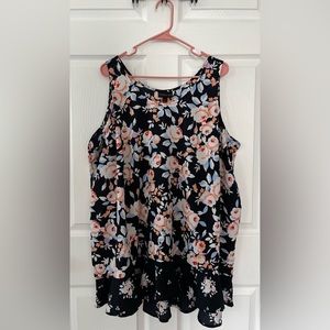 Lane Bryant tank size 20 navy blue floral print